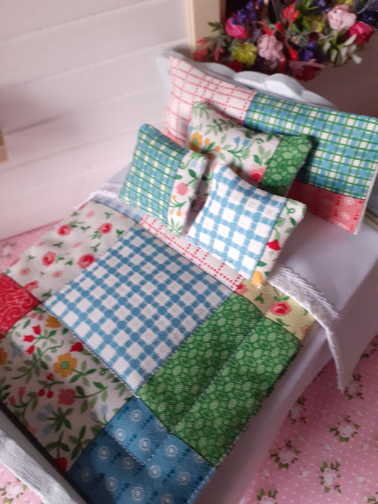 Double Bed Set Patchwork Effect